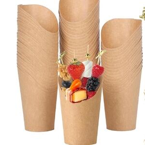 Brown Paper Cones for Charcuterie Party Snacks - NEW in Packaging